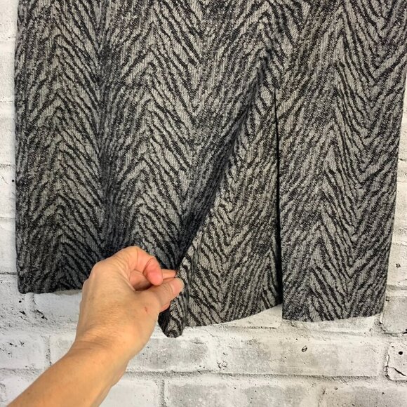 Vintage Y2K Zebra Animal Print Wool Blend Faux Wrap A-Line Skirt - Picture 4 of 13